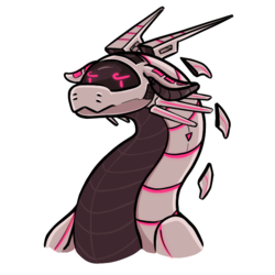 sticker of a synth glaring, somewhat annoyed