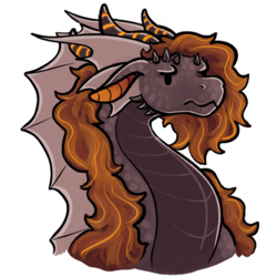 sticker of a dragon glaring, somewhat annoyed